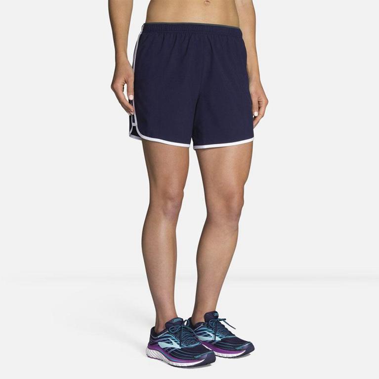 Brooks GO-TO 5 Running Shorts Womens Outlet - Blue (NHW150629)